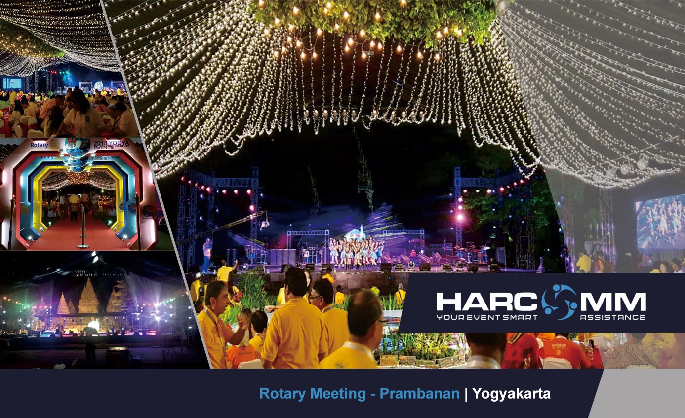 Rotary Meeting Events at Prambanan organized by Harcomm, showcasing professional corporate event production in Indonesia.